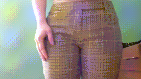 Plaid work pants with spanx underneath