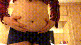Playing with my fat belly standing