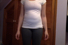Weight Gain - bloated chubby belly in old workout clothes