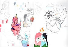 Fat Bubblegum and Marcy Sketches