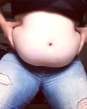 Tight jeans fat empty belly