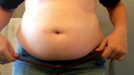 Fat teen belted belly play