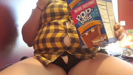 BBW Snacks With Tight Clothes