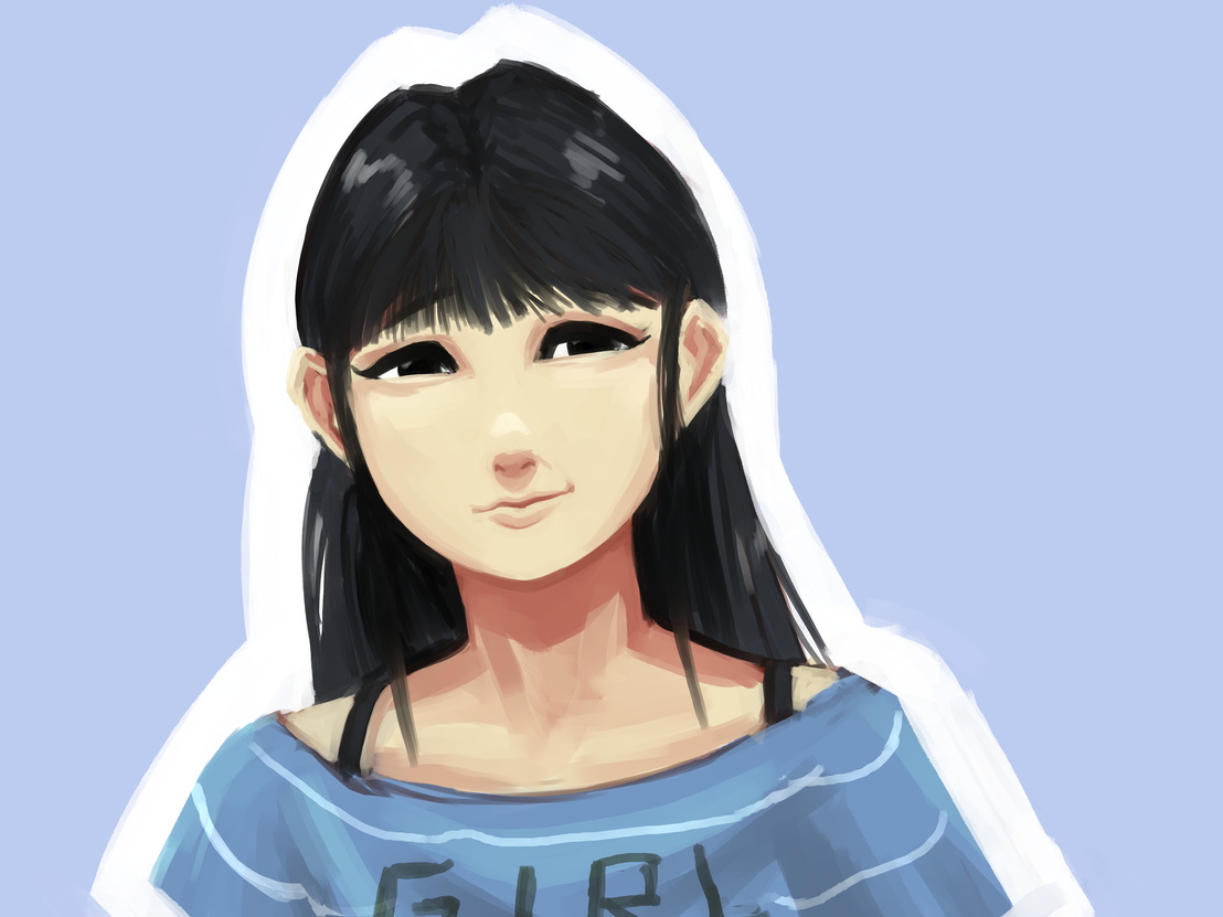 Just a Girl (Painted Sketch) by FoxFire486_726191748.jpg