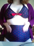 Fat girl belly play in bikini..