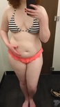 Fat girl belly play in bikini