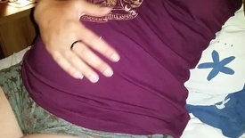 Belly play in tight clothes