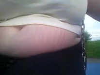 BBW big fat Belly and booty in park ????
