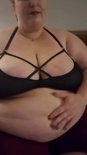 SSBBW fatty showing off her growing gut