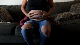 Belly Princess - chubby girl in tight pants hd