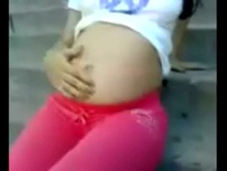 Russian woman 7 months pregnant