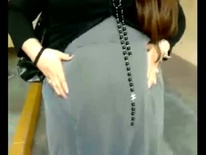 BBW 7 months pregnant in a dress