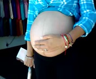 Pregnant belly ball in blue (Low)