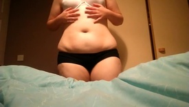 chubby girl belly play - had a LOT of food today. can't wait