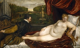 Venus and organist and little dog